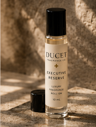 Luxury Fragrance Roll-On in clear glass with black cap